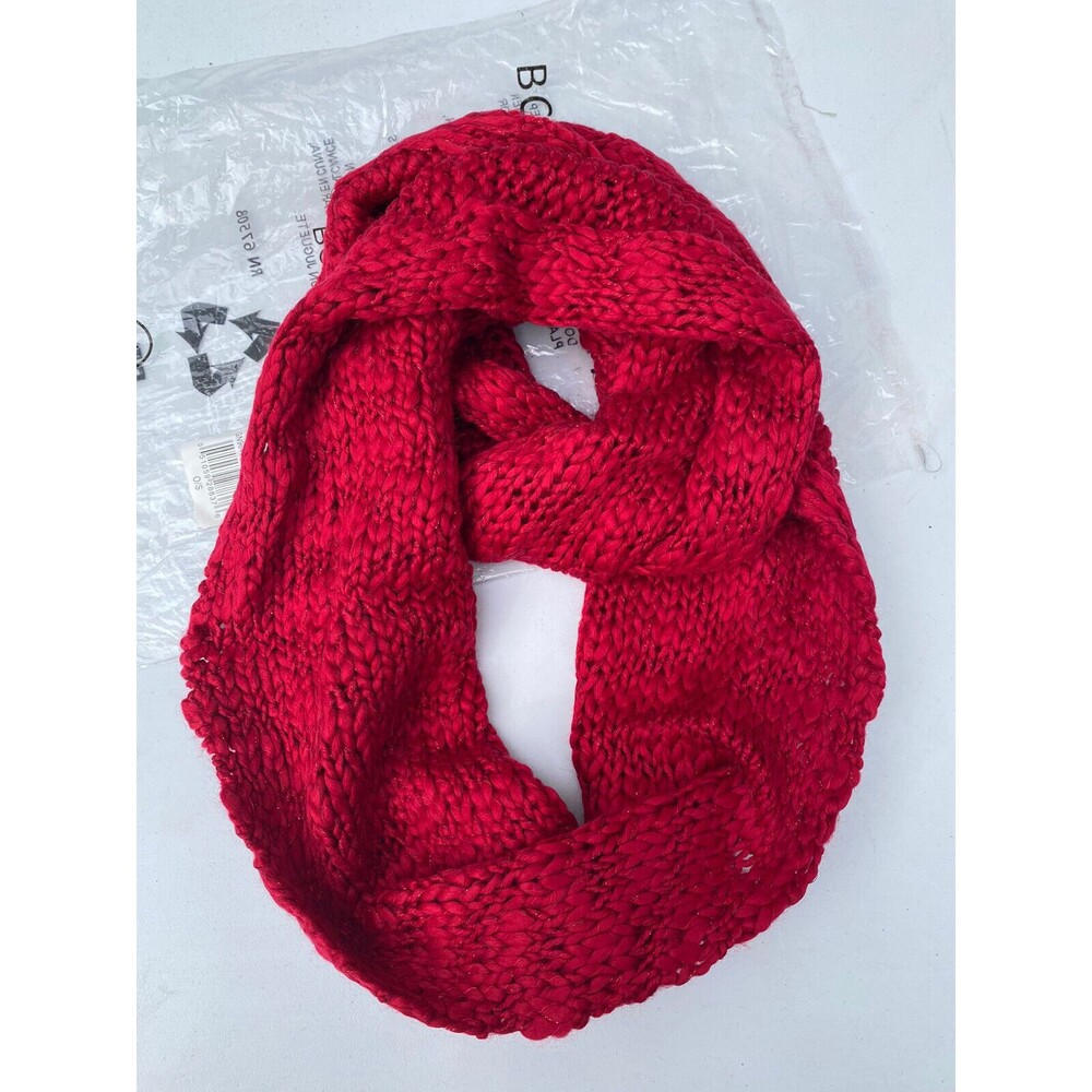 BCBGeneration Womens Red Knit Loop Fashion Infinity Scarf NEW NWT O/S